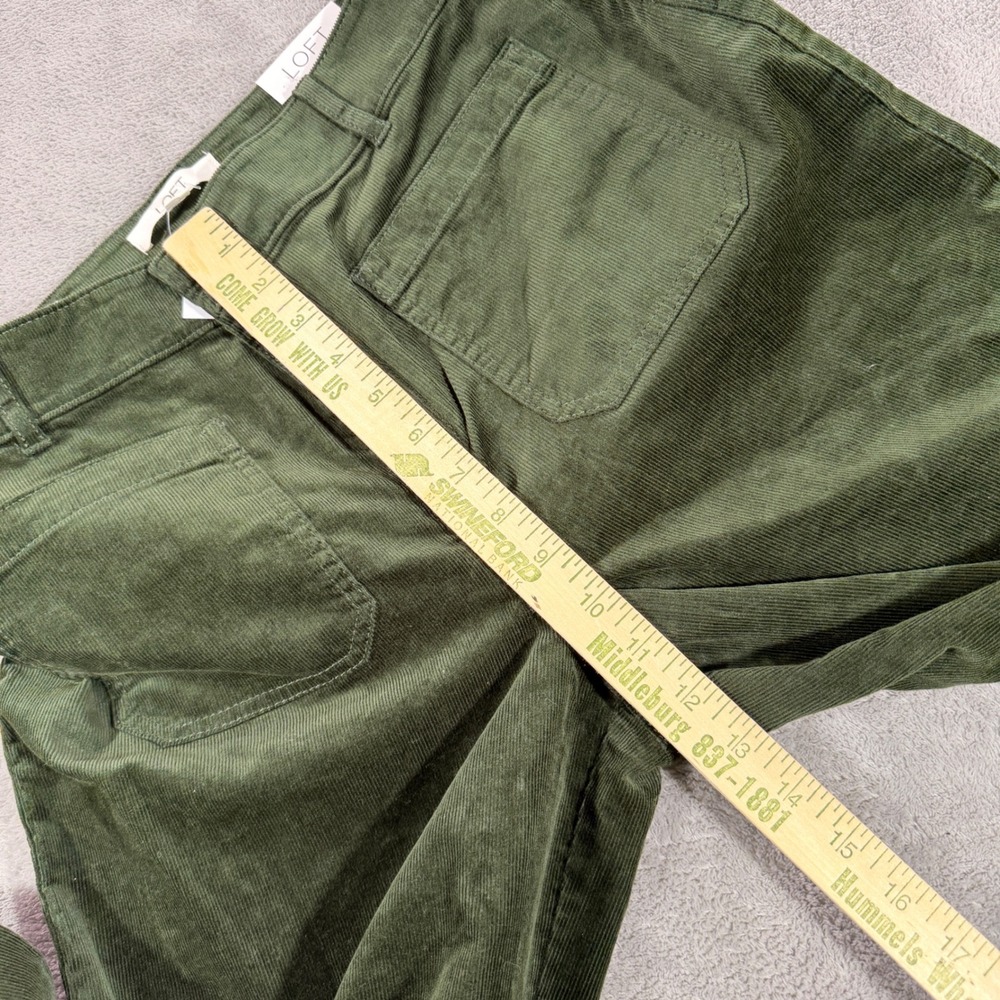 LOFT Palmer Wide Leg Pants Womens 10 Green High Rise Corduroy New - Picture 5 of 12
